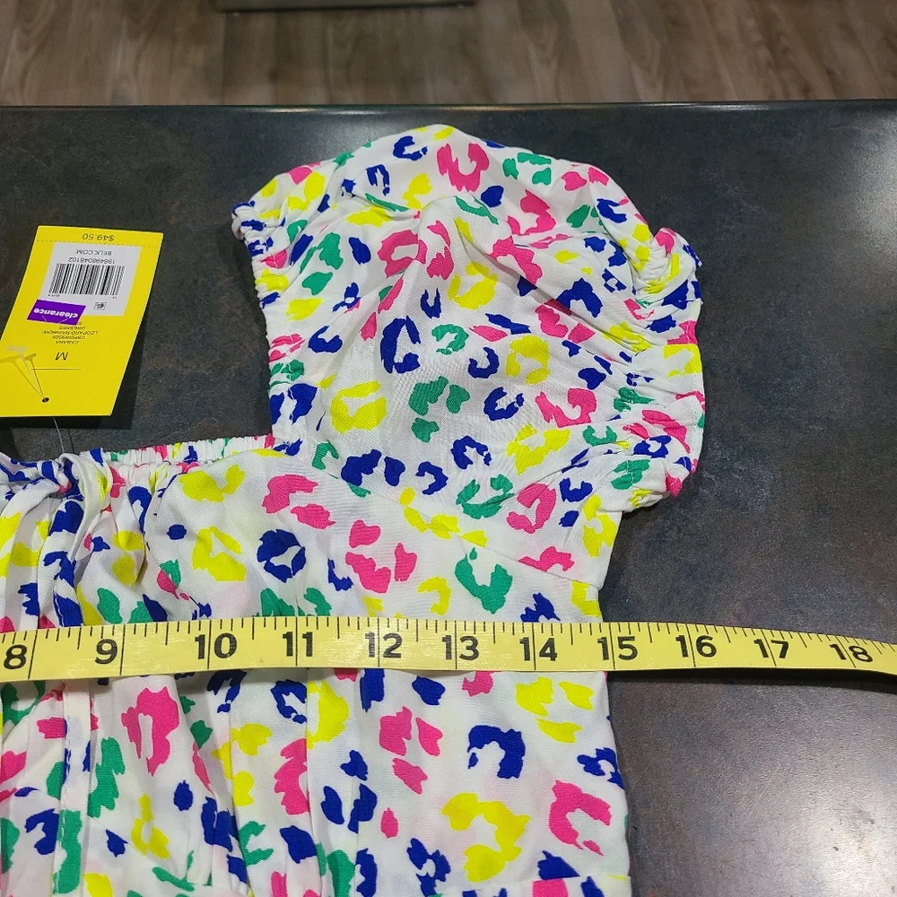 NEW Cabana Crown & Ivy Sz Medium dress multicolored leopard print Lisa FrankNew - Picture 5 of 11